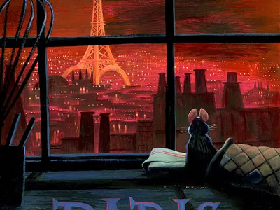 Ratatouille, Paris animation art art color environment design gouache illustration painting