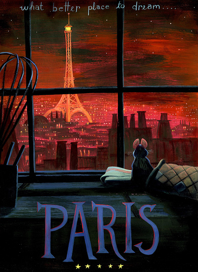 Ratatouille, Paris animation art art color environment design gouache illustration painting