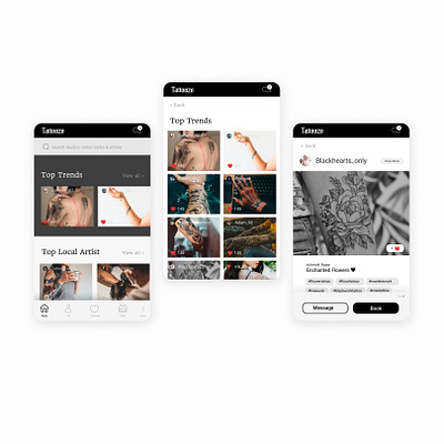 Tattoozo app dailyui design designer ui uidesign ux uxdesign uxdesigner visual design