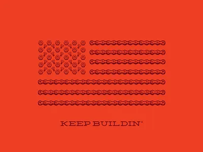 USA - Keep Buildin' american flag bike bike chain bolts nuts usa