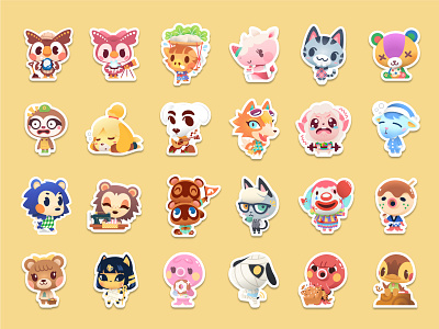 Animal Crossing Stickers animal crossing art cute cute art design illustration new horizons sticker stickers vector