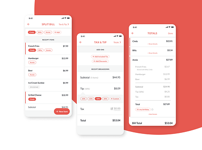 Daily UI 004: Calculator - Tab app 004 app design bill calculator clean daily ui daily ui 004 daily ui challenge dailyui design figma minimalism mobile monochrome receipt restaurant simple split tab ui