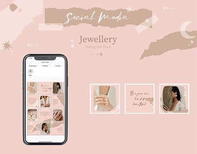 Jewellery Feed Design bloger blogger branding digital art digital marketing feed design illustrator instagram feed instagram puzzle layout design social media branding vector