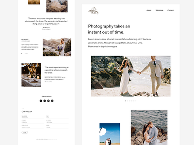 Wedding branding clean flat landing photographer portfolio website ui ux web wedding