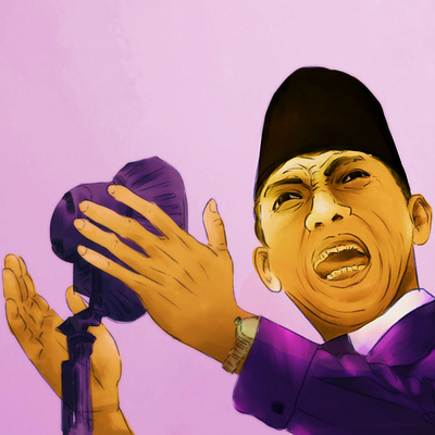 President Soekarno digitalart digitalpainting hero illustration illustrator indonesia photoshop popart potrait president vibrant color