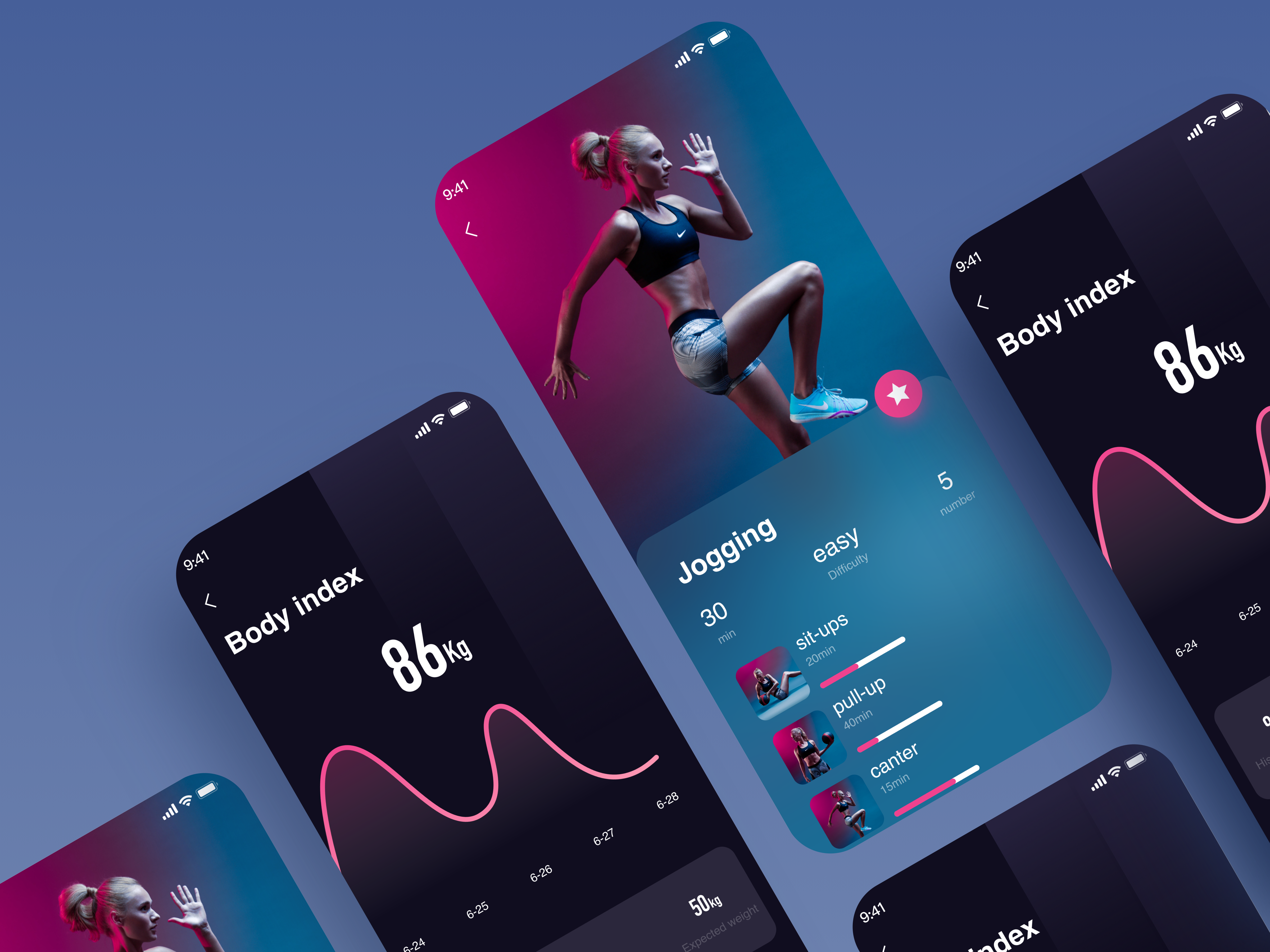 Example of Fitness interface UI