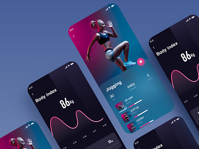 Fitness interface UI ui ux 插图 设计