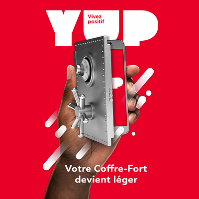 Yup Ad Concept - Votre Coffre-Fort devient léger. adobe advertising bank app concept design conceptual design digital