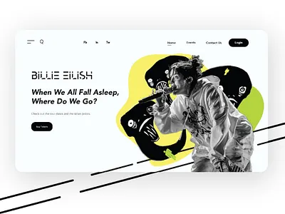 Billie Eilish Concert Tickets UI Design minimalismdesign ui uiweb uidesign uiwebdesign web webdesign