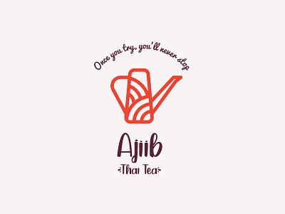 Ajib Thai Tea - Logowork adobe illustrator branding concept design illustration logo logo design logotype typography vector