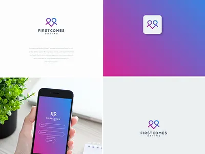 FIRST COMES DATING app app design branding dating dating app icon idea illustration logo logodesign ui vector