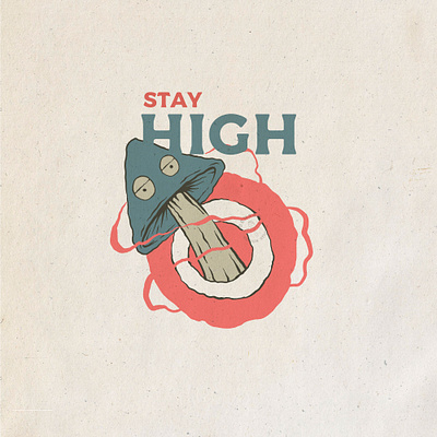 Stay High badge design badge logo badgedesign hand drawn illustration illustrator logo illustration tshirt tshirt design tshirtdesign vintage