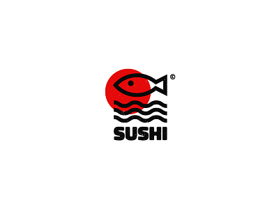 SUSHI adobe adobe illustrator brand identity branding creative logo design graphic design illustration logo logo design logo ideas logo inspiration mark minimalist logo monogram sushi logo vector