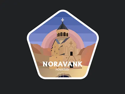 NORAVANK Monastery armenia badge badges church design graphic design illustration logo monastery mountain mountains noravank patch sticker sun