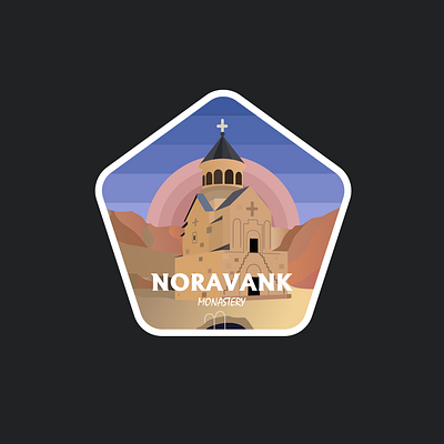 NORAVANK Monastery armenia badge badges church design graphic design illustration logo monastery mountain mountains noravank patch sticker sun