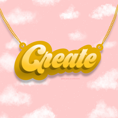 Just Create clouds create design digital art gold gold necklace graphic illustration jewelry necklace pink