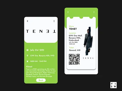 Movie Ticket Booking app app design branding design event app event booking hotel booking minimal movie app movie art movie booking tenet ticket app ticket booking