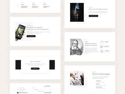 Santorio Foundation Website black and white cards case study clean desktop design engraving health minimal mobile mockup modern pattern philanthropy science typography ui user interface ux ux design website