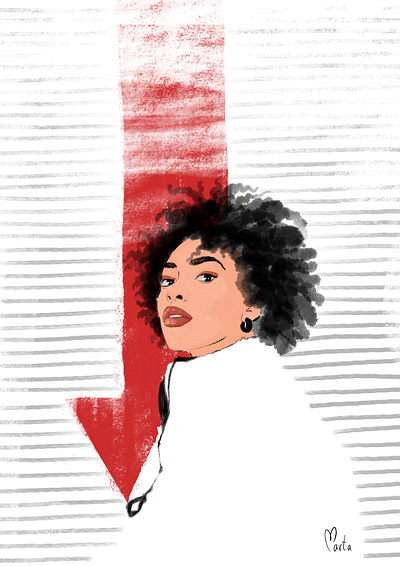 Fashion portrait of afro girl. afro afrogirl face fashion girl illustration illustration art ipadpro portrait portrait art portrait illustration procreate sketching