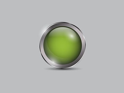 Green Button Realistic 3d button circle glossy icon metal realistic shiny vector