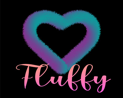 3D Fur Heart 3d 3d art fluffy font fonts gradient heart illustration kammerel purple vector