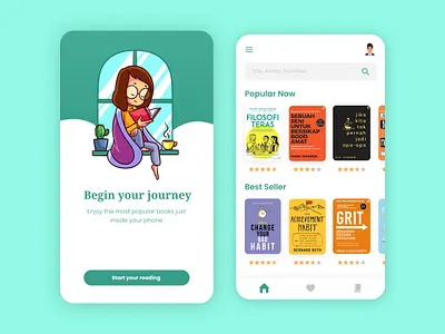 E-book app UI design app book books e book e books ebook illustration kindle landing mobile mobile app mobile design mobile ui ui ui design uiux