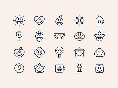 Pretty Green Icons character cute food icon illustration pretty green