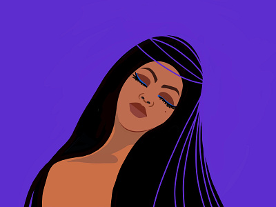 Luscious hair art black brand identity branding character colorful concept design fashion brand fashion illustration girl illustration purple vector woman