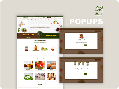 Ecommerce Popup Design branding ecommerce groceries popup popup design ui uiux webdesign website design