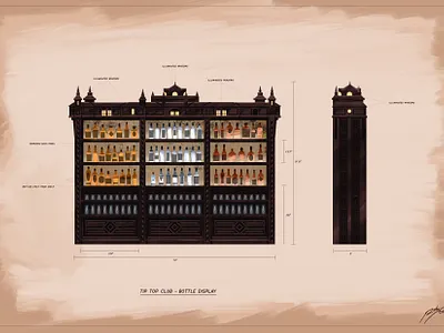 The Tip Top Club - Bottle Display disney illustration theme park theme parks walt disney world