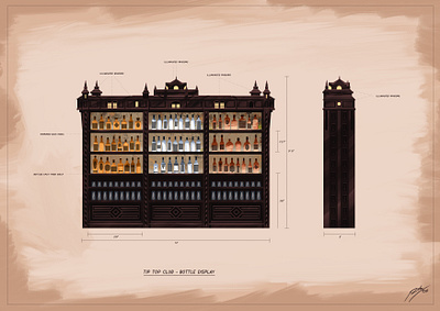 The Tip Top Club - Bottle Display disney illustration theme park theme parks walt disney world