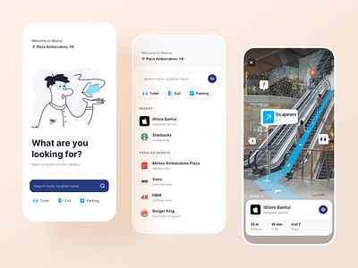 Moovy - AR Navigation App app ar app augmented reality clean concept exploration gps line illustration map mobile app ui userinterface