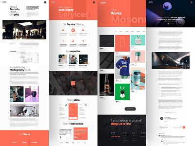 Photography - Inner Pages about us blog blog details colorful inner page interface design landing page masonry photography portfolio service page sevice studio team typography ui user experience ux web website