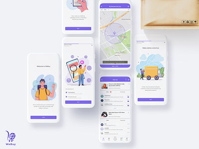 WeBuy clean ecommerce illustration onboarding online marketing online shopping online store ui ux