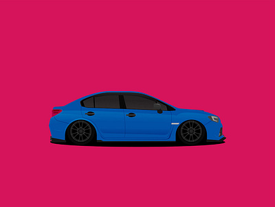 Subaru WRX STi car design flat illustration race sport sti subaru tuning vector wrx