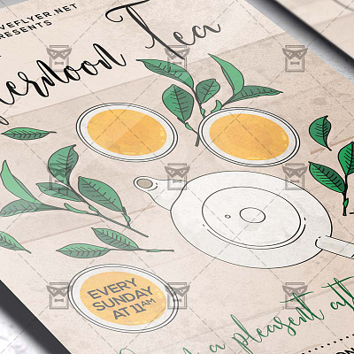 Afternoon Tea - Flyer PSD Template tea flyer tea flyer