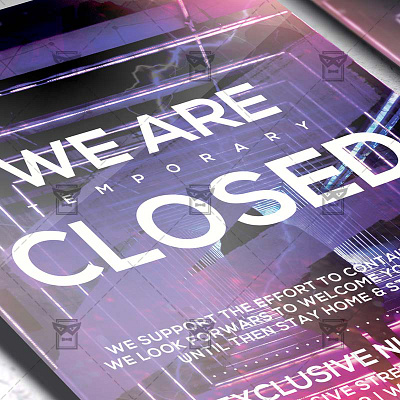 Club Closed - Flyer PSD Template temporary club closed temporary club closed