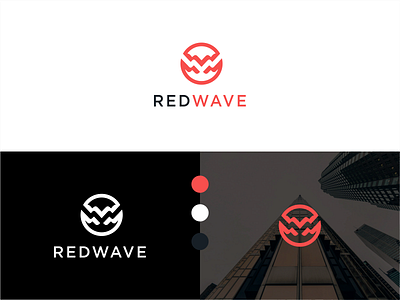 Redwave logo beach logo circle logo letter logo letter w logo logo logo design minimalist modern logo red color w logo water logo wave