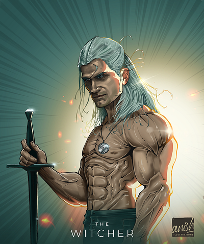 Witcher design drawing illustration photoshop procreate wacom intuos witcher