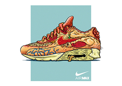 AIRMAX anatomy branding design illustration nike retro sneakers trash vector