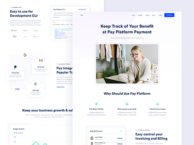 Pay Website - Benefit branding budget clean design designer dribbble finance financial fintech interface landing page payment purple saas ui uidesign ux uxdesign web design website