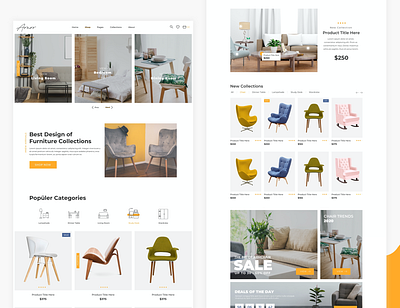 Furniture E-Commerce Template clean design furniture furniture design furniture website shop shopping sketch ui ui design uiux userinterface web webdesign website website design