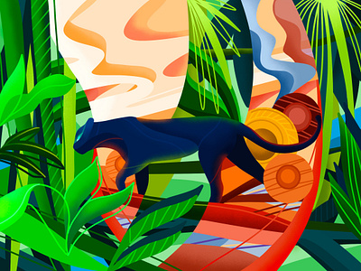 Save the Jungles illustration jungles nature panther planet procreate tropics