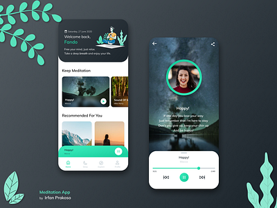 Meditation App design illustration meditation meditation app mobile app mobile app design mobile ui music relax relaxation sound ui ui design ui ux design yoga