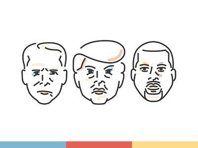 Circus Icons avatar avatar icons biden faces icon icon set iconography icons illustration illustrator kanye line art linework minimal trump usa