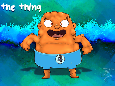 The Thing cartoon coffeescartoon hero marvel thething