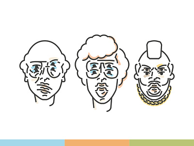 Heroes Icons avatar avatars icon icon design icon set iconography identity illustration illustrator larry david line art linework mr. t napoleon dynamite vector