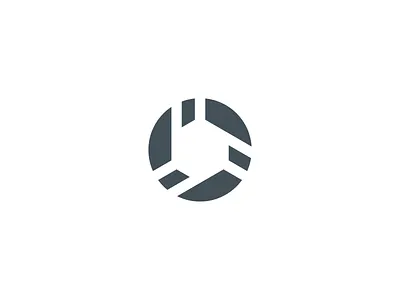 O circle design flat graphic icon logo mark negative space o tech vector