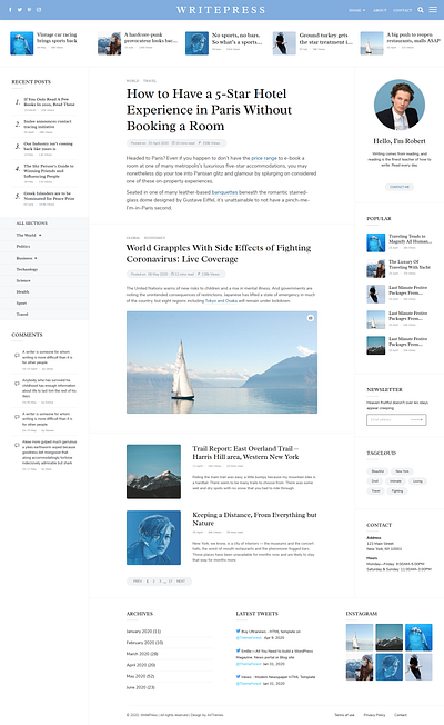 Writepress - Creative Blog Template author bootstrap 4 css3 html5 jquery magazine minimal newspaper publisher writer