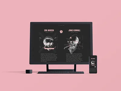 Dunderville Bios agency animation bio commercials dark mode goose illustration illustrations invert inverted light lightning lights motion portfolio skull skulls studio transition website